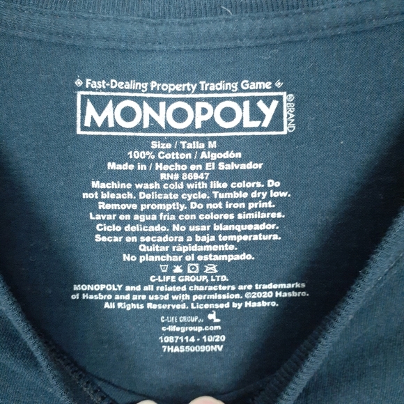 Monopoly Mens Shirt M Get Out Free 705 - Picture 5 of 5